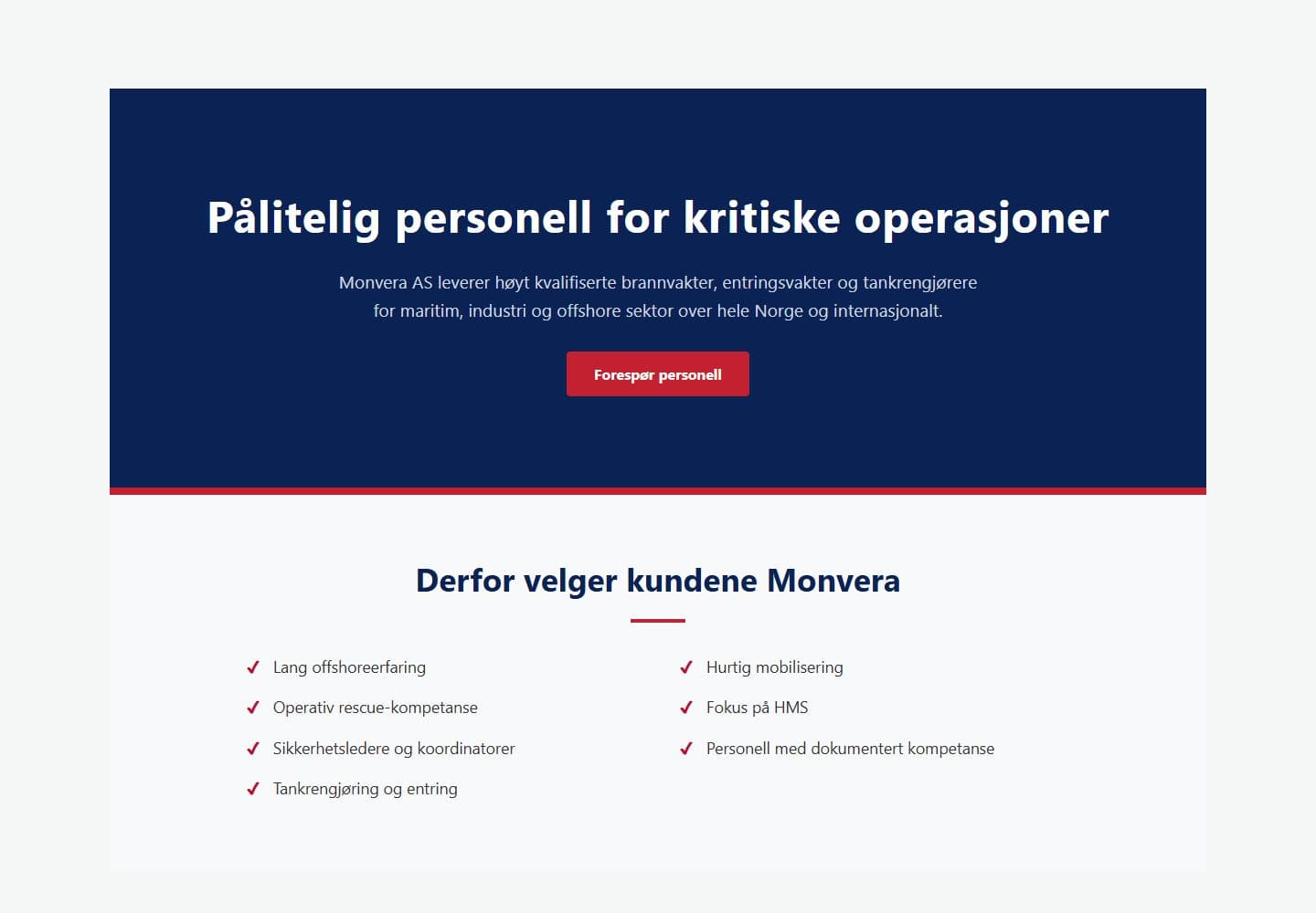 Monveras tidligere nettside